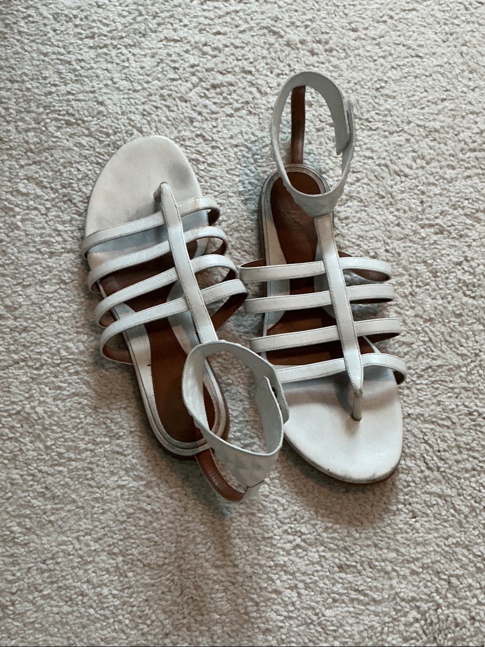 Fendi White Multi-Strap Ankle Sandals